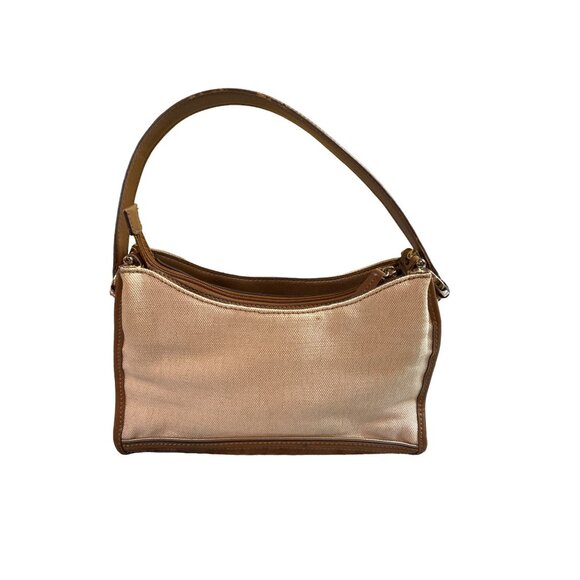 Liz Claiborne Shoulder Bag Beige Brown  Jute Cotton Blend Minimalist Preppy - Picture 3 of 10